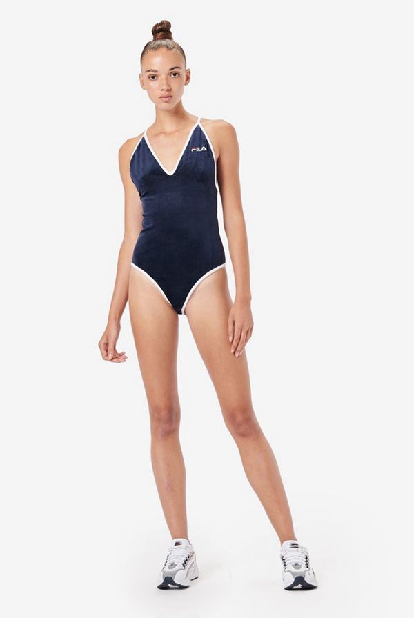 Fila Bodysuits Damske Námornícka Modrá / Biele / Červené - Eesha High Leg Vypredaj - Slovakia 49806-